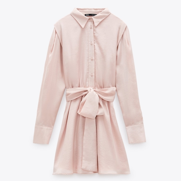 ZARA| Satin Shirt Dress - Picture 2 of 10